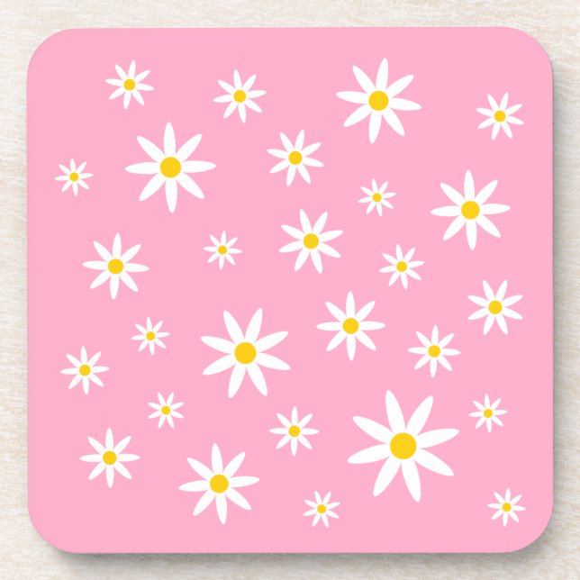 Pink Daisy Coasters (Front)