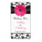 Pink Daisy Damask Wedding Wine Bottle Labels