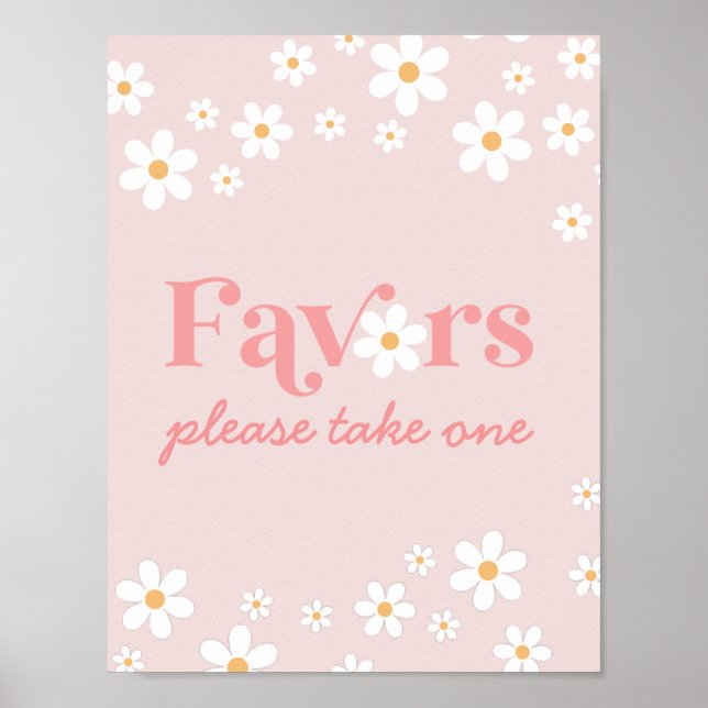 Pink Daisy Favors Poster (Front)