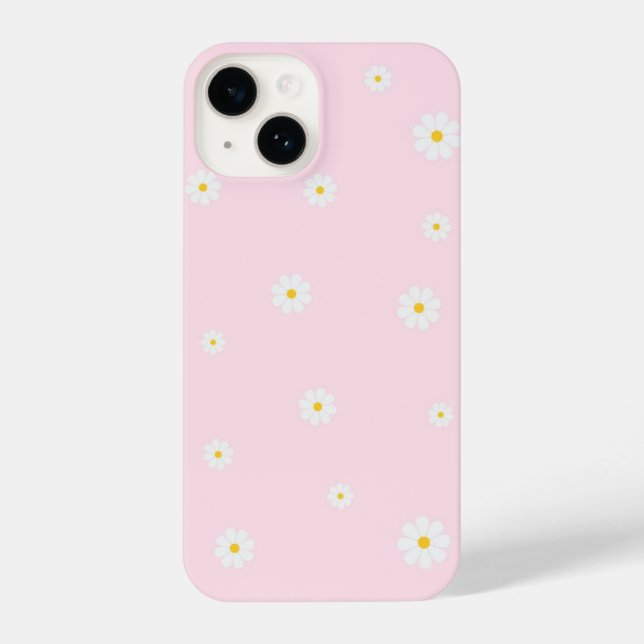 Pink Daisy Floral iPhone Case – Cute Spring Design (Back)