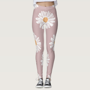 Pink Daisy: Floral Repeat Pattern. Leggings