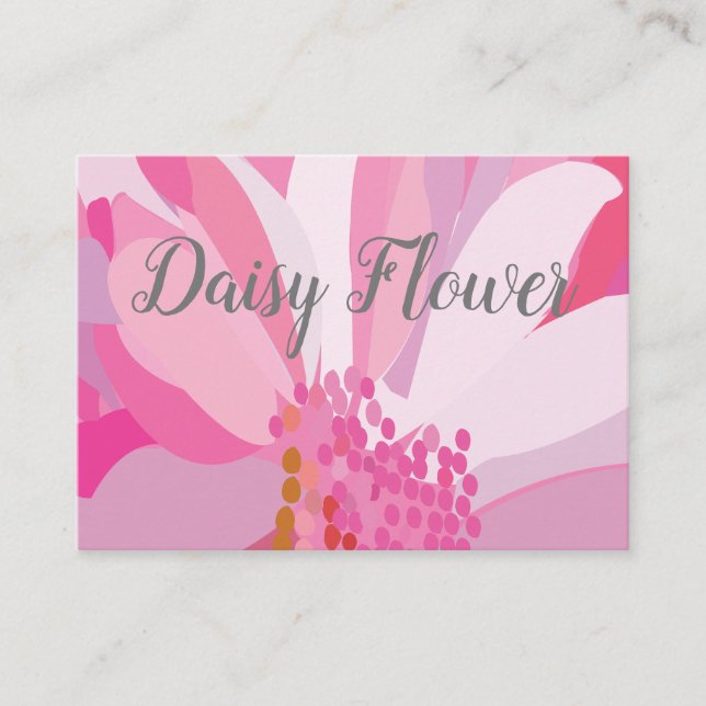 Pink Daisy Flower    Business Card (Front)