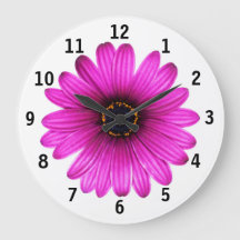 Pink daisy flower Clock