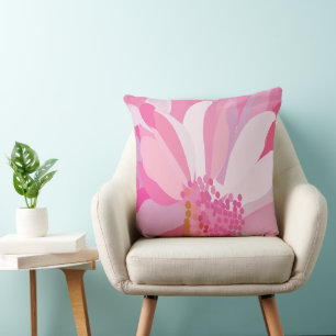 Pink Daisy Flower Cushion