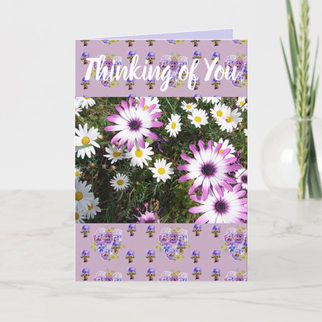 Pink Daisy Flower Floral Get Well Soon art Card (Front)