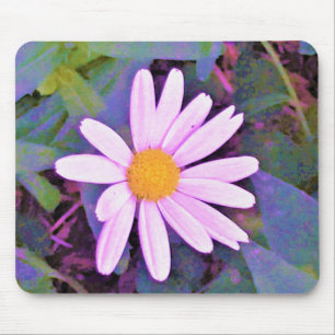 Pink Daisy Flower Mouse Mat