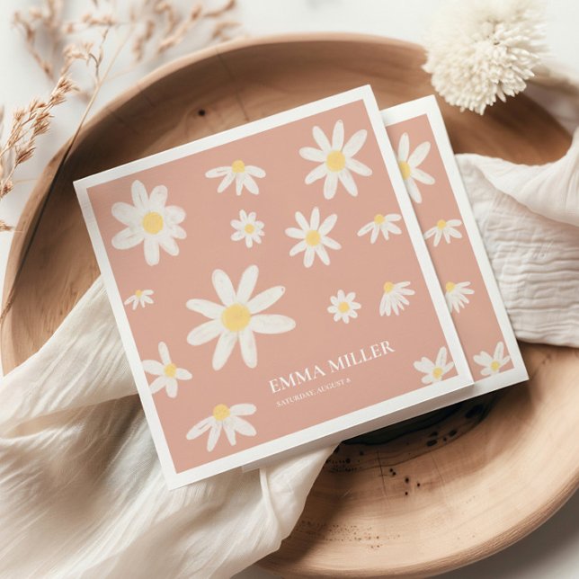 Pink Daisy Flower Napkins (Creator Uploaded)