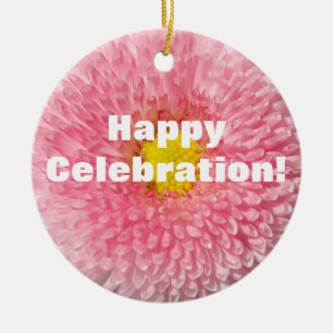 Pink Daisy Flower Photo  Ornament