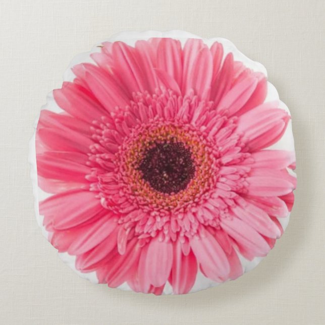 Pink Daisy Flower Throw Pillow  (Front)