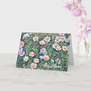 Pink Daisy Flowers Garden Art Mother's Day Card