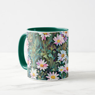 Pink Daisy Flowers Garden Daisies Art Mug Cup