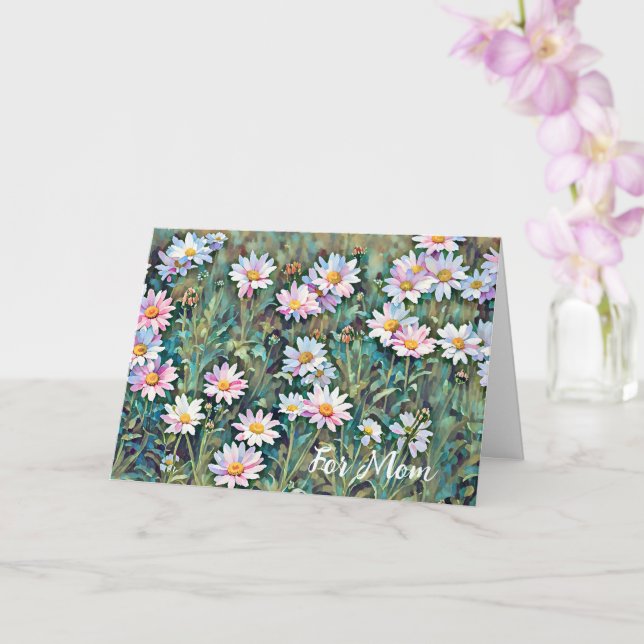Pink Daisy Flowers Garden Mother's Day Card (Orchid)