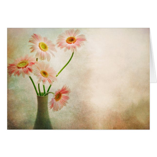 Pink Daisy Flowers Vase Daisies Watercolor Flower (Front Horizontal)