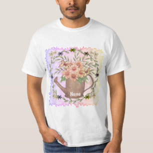 Pink Daisy flowers Watercan T-Shirt