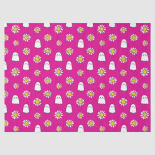 Pink Daisy Ghost Halloween Tissue Paper