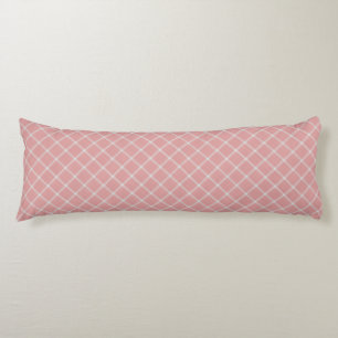 Pink Daisy Gingham Plaid Large check Body Cushion