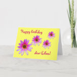 Pink Daisy Happy Birthday Eileen card<br><div class="desc">Customizable Pink Daisy Happy birthday You're lookin' good,  birthday girl Eileen card.</div>