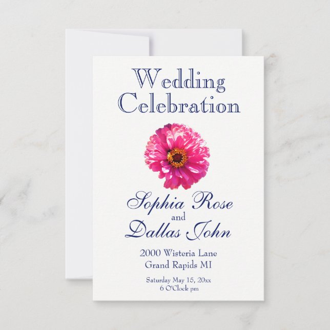 Pink Daisy Invitation (Front)