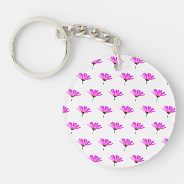Pink Daisy   Key Ring (Front)