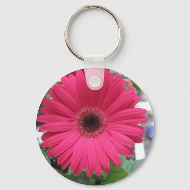 Pink Daisy Key Ring (Front)