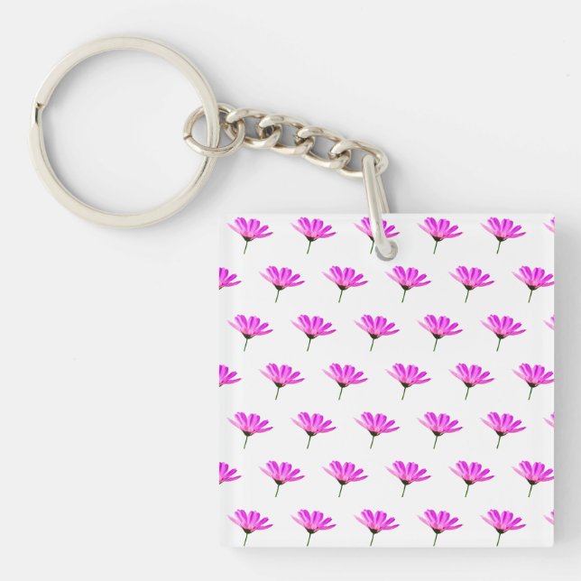 Pink Daisy   Key Ring (Front)