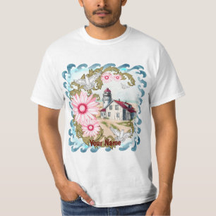 Pink Daisy Lighthouse  T-Shirt
