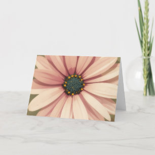 Pink Daisy Mid-Century Modern Art Style Note Card