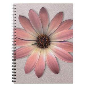 Pink Daisy - Mink Leather Texture Image Background Notebook