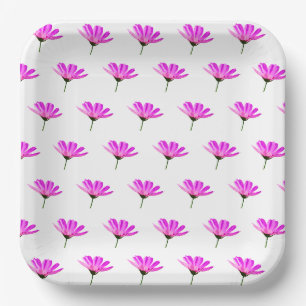 Pink Daisy Paper Plate