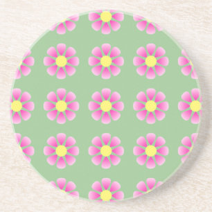 Pink daisy pattern coaster