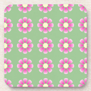 Pink daisy pattern coaster