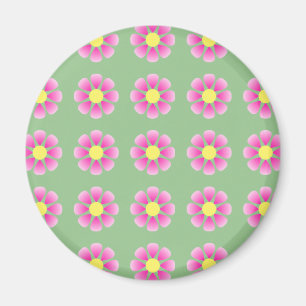 Pink daisy pattern magnet
