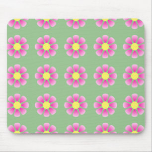 Pink daisy pattern mouse mat