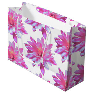 Pink daisy pattern, pretty floral pattern large gift bag