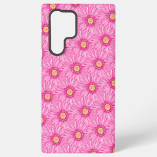 Pink daisy pattern samsung galaxy case