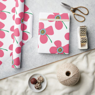 Pink Daisy Pop Flower Whimsical Custom Gift Wrap