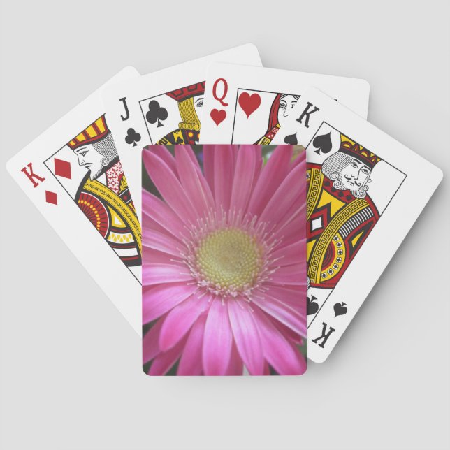 Pink Daisy Princess Playing Cards (Back)