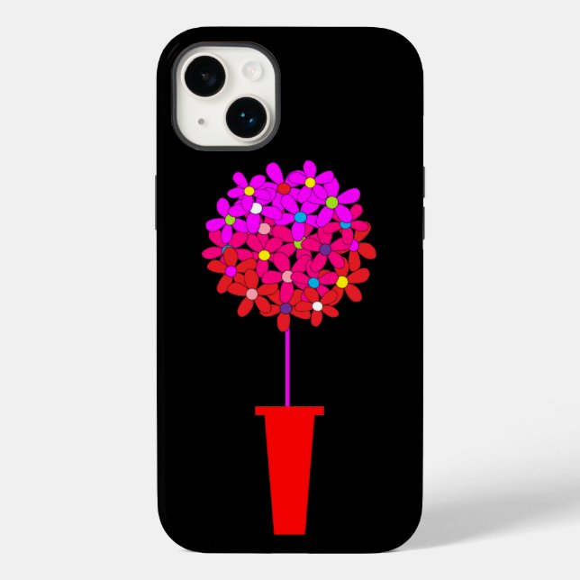 Pink Daisy Puff Topiary Case-Mate iPhone Case (Back)
