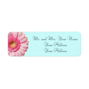 Pink Daisy Return Address Labels