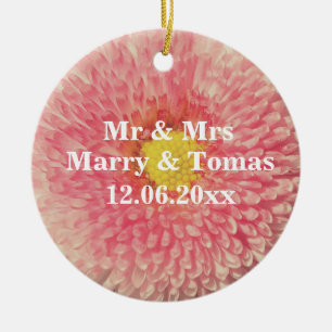 Pink Daisy, Save the date Ornament