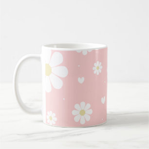 Pink Daisy Spring Flowers Cute Floral Coffee Mug