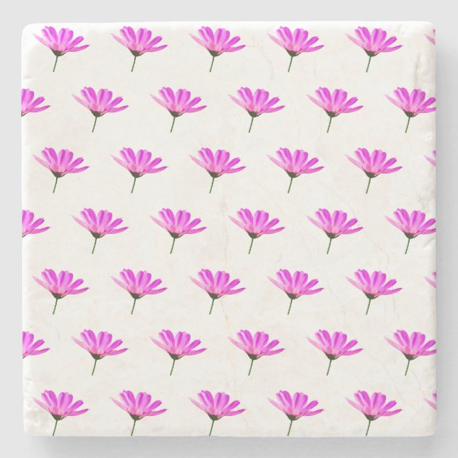 Pink Daisy  Stone Coaster (Front)