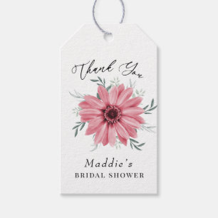 Pink Daisy "Thank You" Bridal Shower Favour Tags