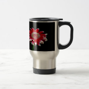 pink daisy travel mug