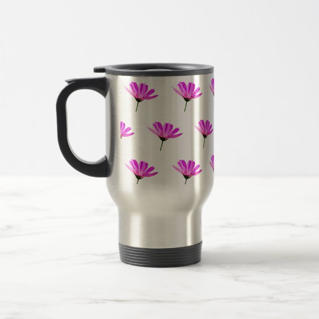 Pink Daisy   Travel Mug (Left)