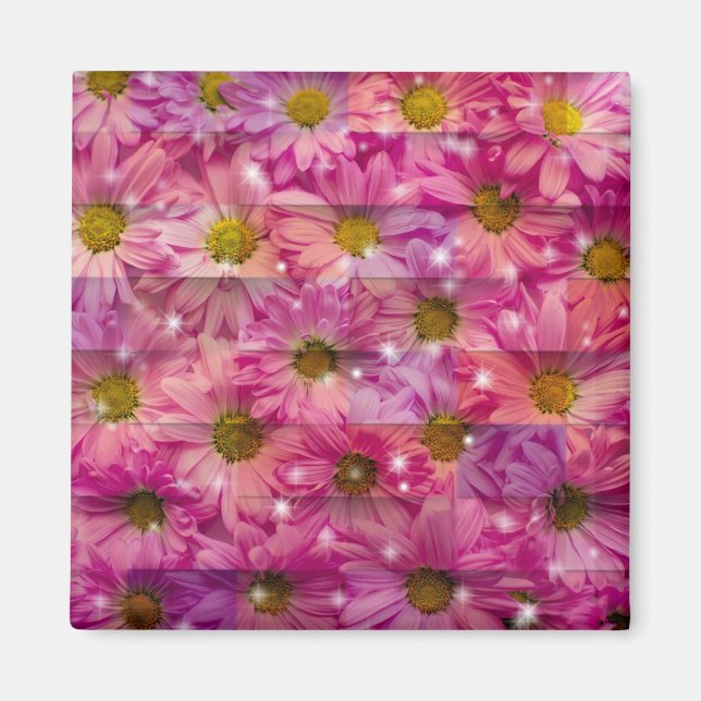 Pink Daisy Weave Magnet (Front)