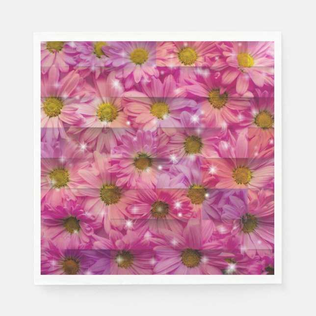 Pink Daisy Weave Napkin (Front)