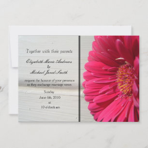 Pink Daisy Wedding Invitation