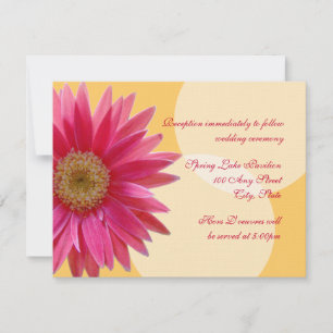 Pink Daisy Wedding Invitation