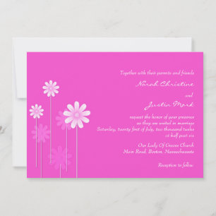 Pink Daisy Wedding Invitation